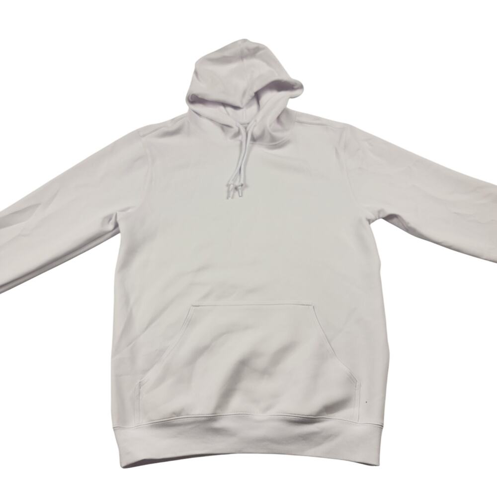 Crisp Men’s White Pullover Hoodie Sz M Minimalist Streetwear Clean Look New 702